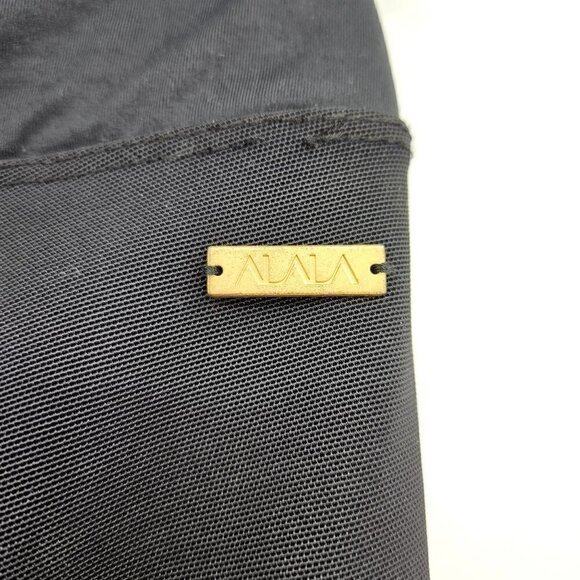 ALALA Black Mesh Zip Ankle Tights Women's S Activewear Athleisure Lounge Wear - Picture 5 of 12